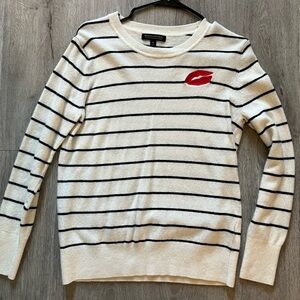 Banana Republic Cream and Black Sweater